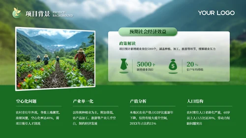 黄绿色风乡村振兴PPT模板