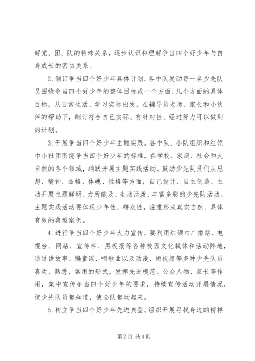 野徐小学争当“四个好少年”活动计划.docx