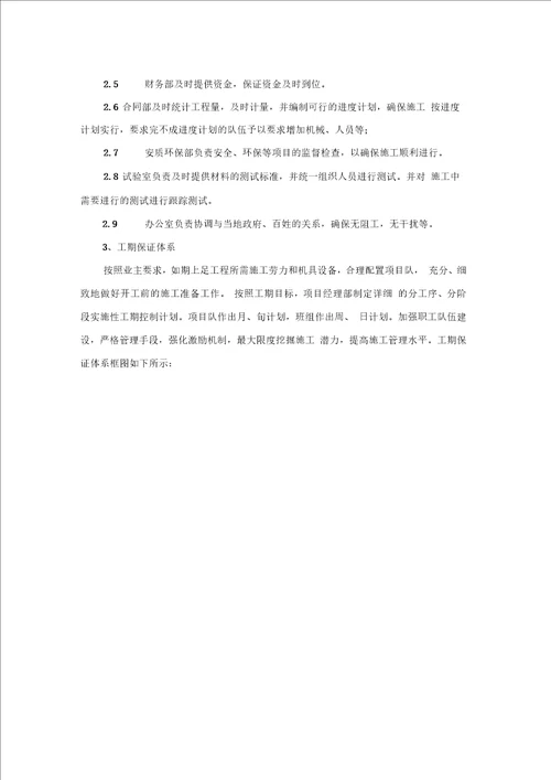 公路工程工期保证体系及保证措施