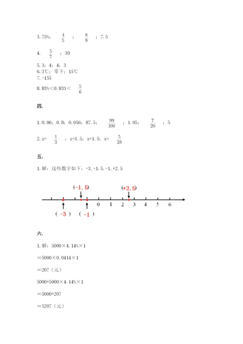 小学六年级下册数学摸底考试题附答案【黄金题型】.docx