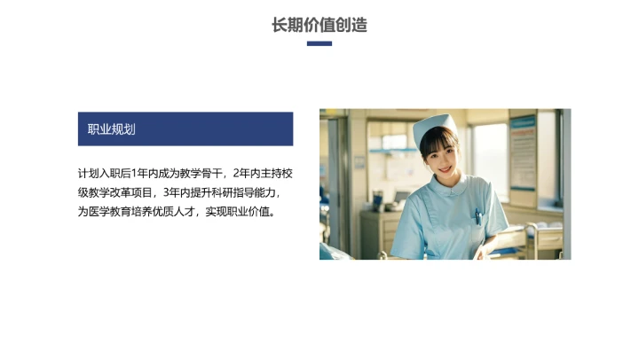 蓝色商务临床医学专业大学生求职个人能力综合展示职业生涯规划PPT