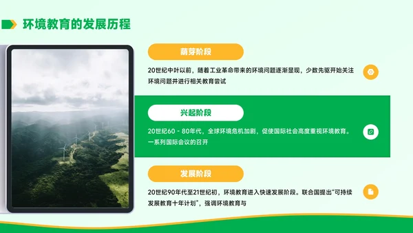 黄绿色学术风环境教育与可持续发展毕业答辩PPT模板