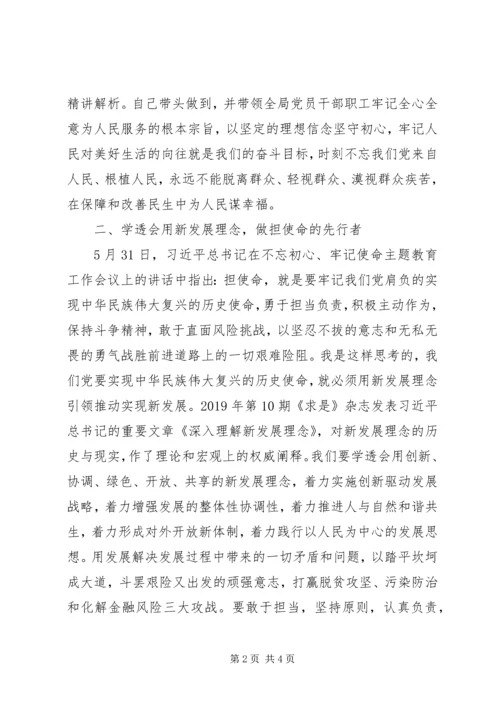 学习在全党开展“不忘初心、牢记使命”主题教育工作会议精神研讨发言 (2).docx