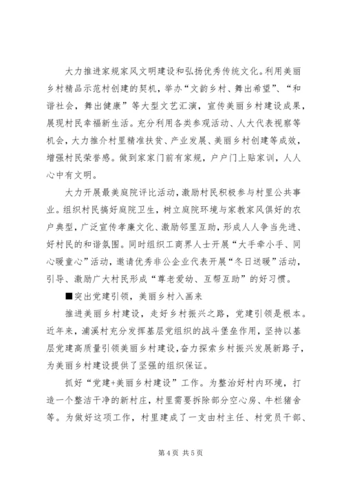 全省美丽乡村示范村建设事迹.docx