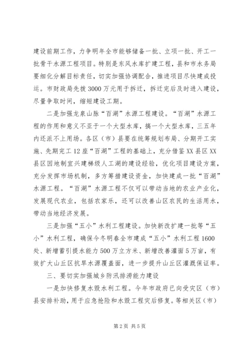 农田水利建设管理会上领导讲话.docx