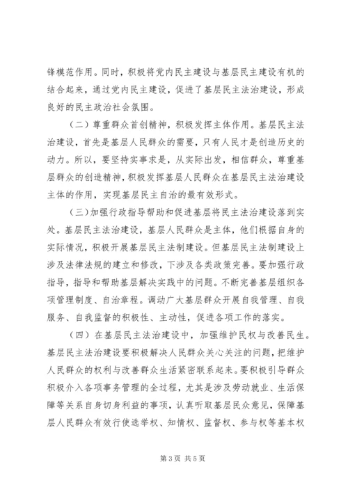 基层民主法治建设调研报告.docx