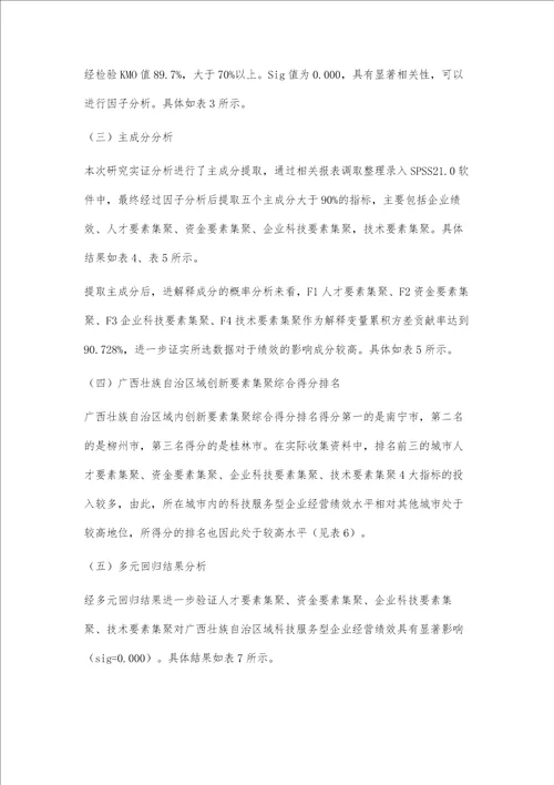 广西区域创新要素集聚对科技服务型企业绩效影响研究