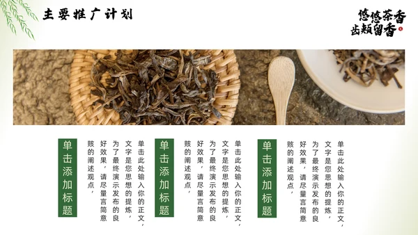 茶文化，茶叶新品推广通用PPT模板