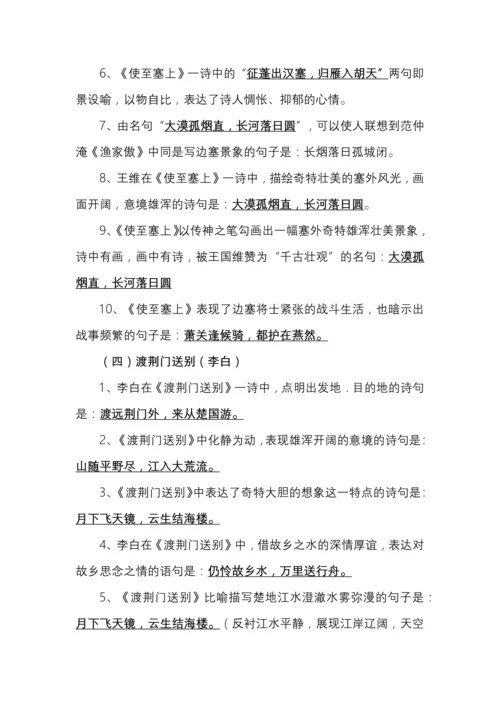 八年级语文上册唐诗五首理解性默写.docx