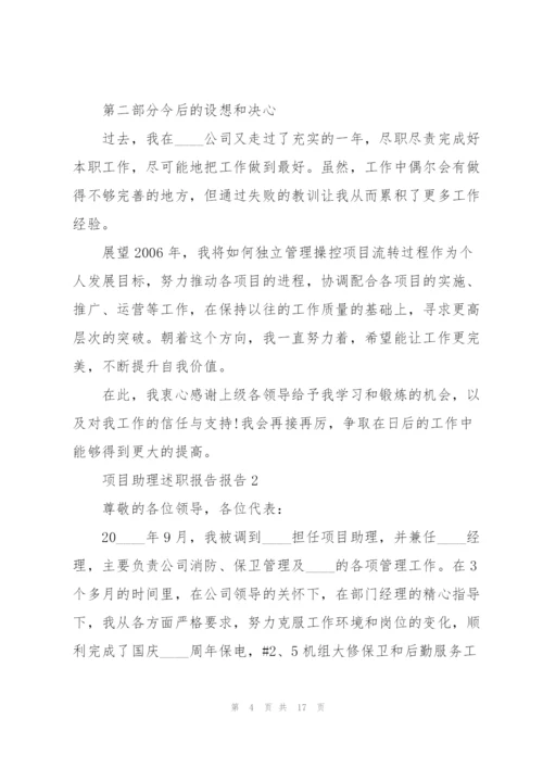 项目助理述职报告报告.docx