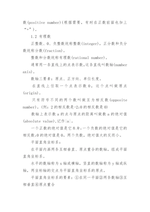初一数学必考知识点总结.docx