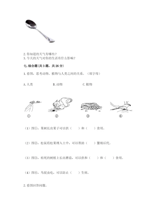 教科版小学二年级上册科学期末测试卷含答案【研优卷】.docx