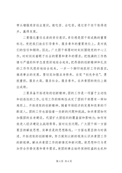 副县长在团干部培训会发言.docx