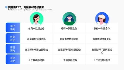 蓝色简约列表关系总分关系3项PPT图文页