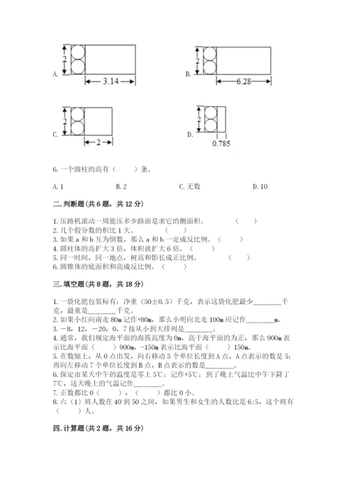 北师大版六年级下册数学期末测试卷（全优）word版.docx