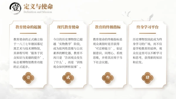 浅棕色中国风国庆博物馆专题讲座PPT模板