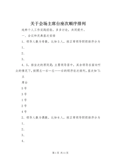 关于会场主席台座次顺序排列.docx