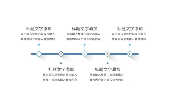 蓝色白底几何形状简约述职报告PPT模板