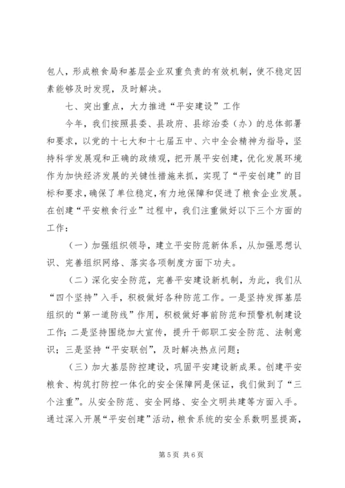 县粮食局社会治安综合治理工作报告.docx