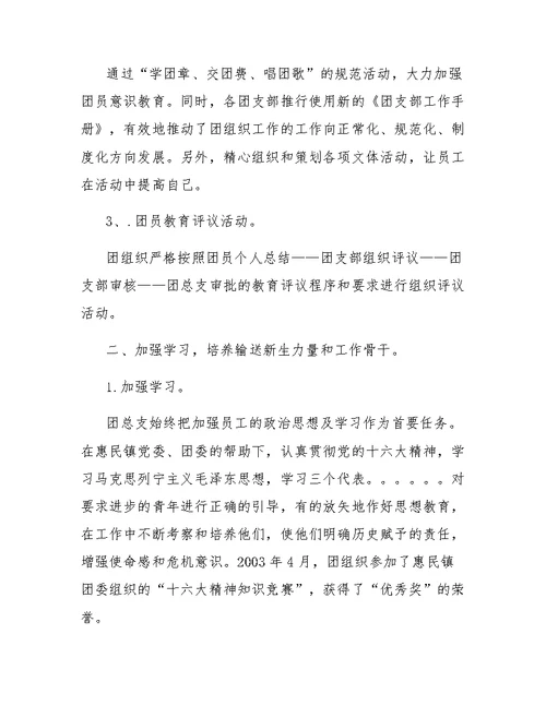 公司团总支工作总结