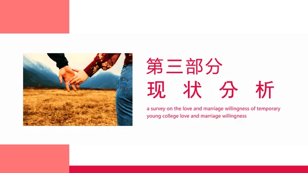 当代青年大学生婚恋意愿调查PPT模板