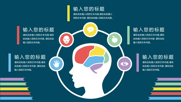 人脑风格并列页合集PPT模板