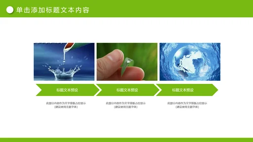 绿色清新节约用水公益宣传活动PPT模板