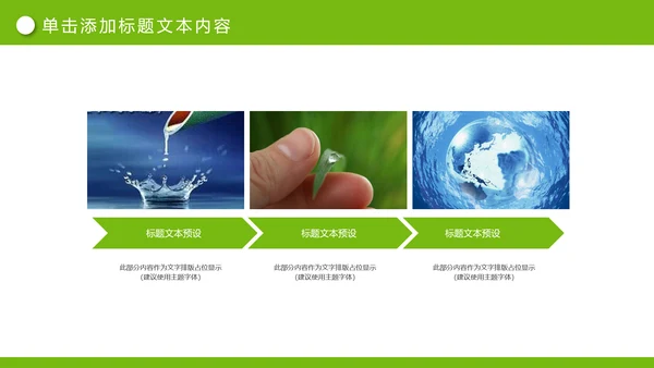 绿色清新节约用水公益宣传活动PPT模板