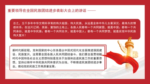 在全国民族团结进步表彰大会上的讲话内容学习PPT课件