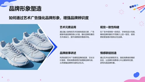 蓝色插画风创意艺术广告活动方案PPT模板