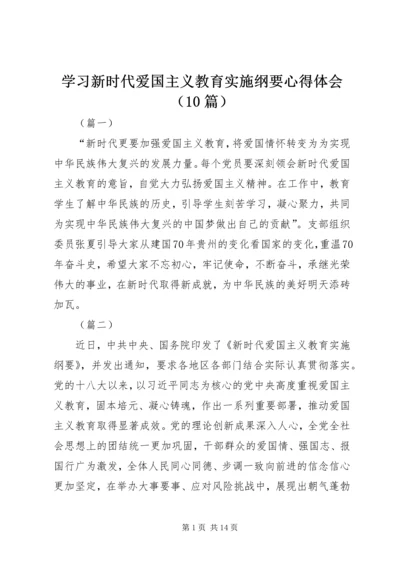 学习新时代爱国主义教育实施纲要心得体会（10篇）.docx