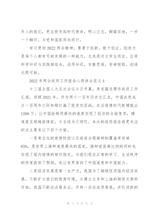 2022年学习两会政府工作报告心得体会范文6篇.docx