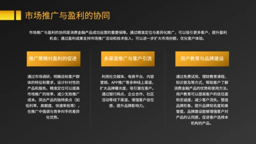 黑色商务风消费金融产品的市场推广与盈利规划PPT
