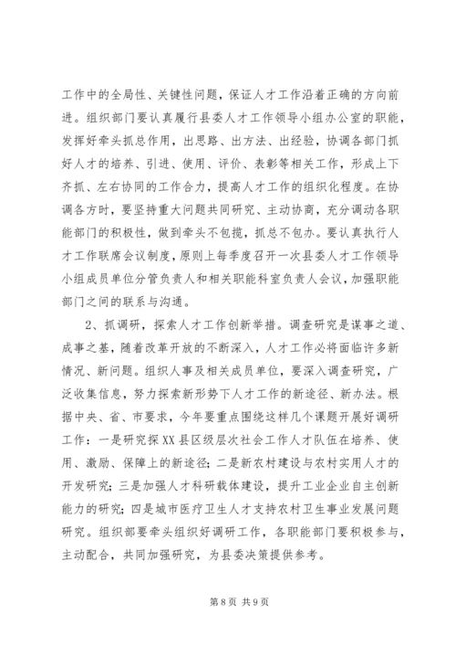 县委副书记人才工作小组会议讲话.docx