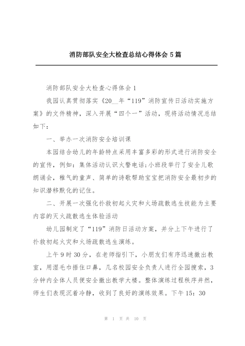 消防部队安全大检查总结心得体会5篇.docx