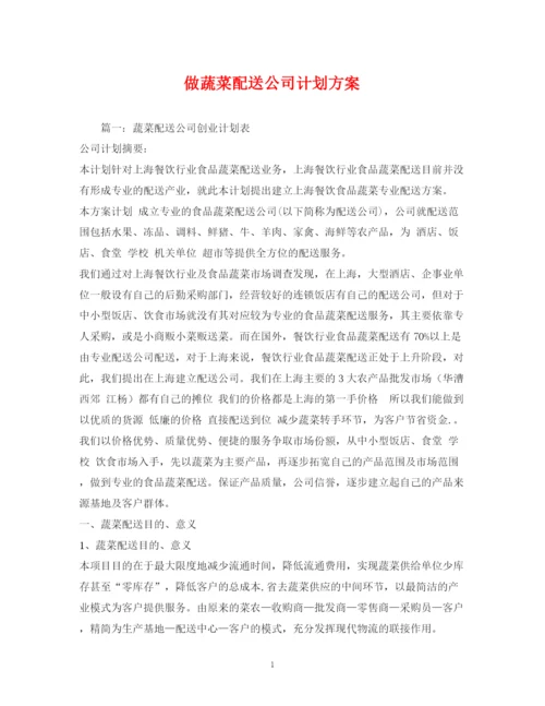 精编之做蔬菜配送公司计划方案.docx