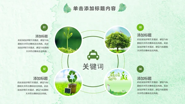 绿色环保低碳植树林业绿化动态ppt模板