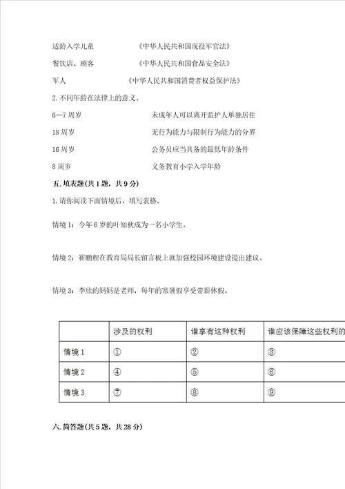 2022部编版小学六年级上册道德与法治期中测试卷及精品答案