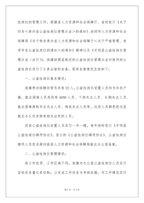 2022公益性岗位自查报告.docx