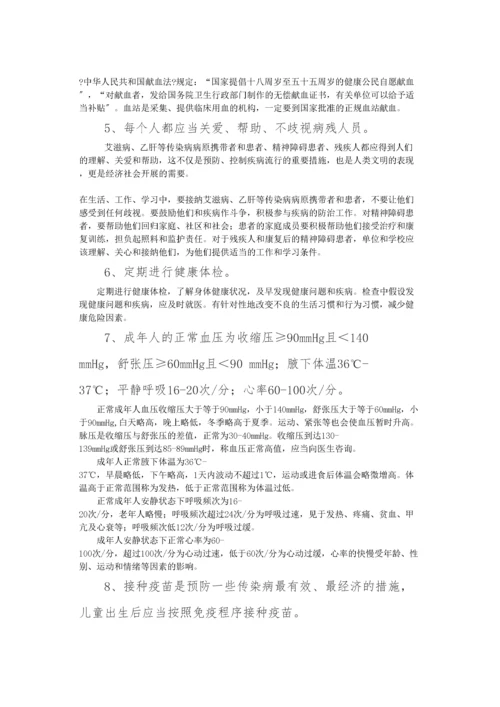 2023年医学专题—中国公民健康素养66条及释义.docx