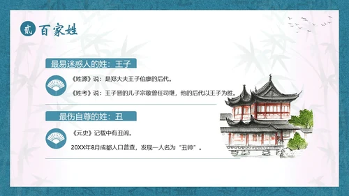 百家姓华夏民族姓氏起源姓氏PPT课件中国传统文化