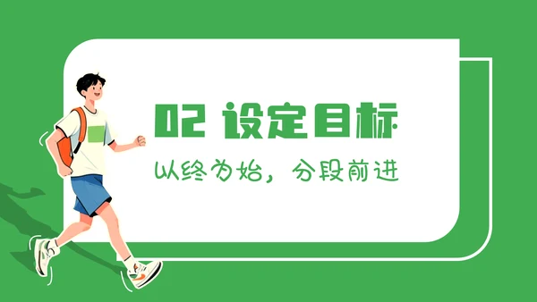 绿色简约漫画风职业规划PPT模板