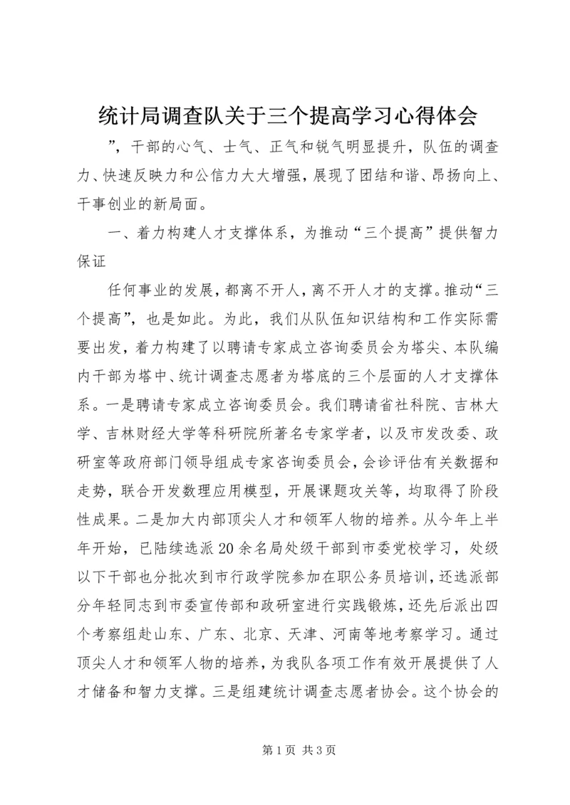 统计局调查队关于三个提高学习心得体会 (4).docx