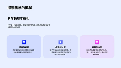 科学探索教学报告PPT模板