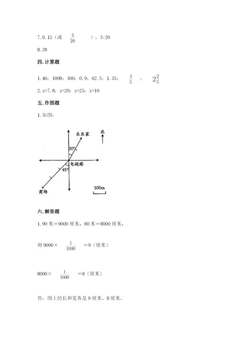 冀教版小学六年级下册数学期末综合素养测试卷附参考答案（突破训练）.docx