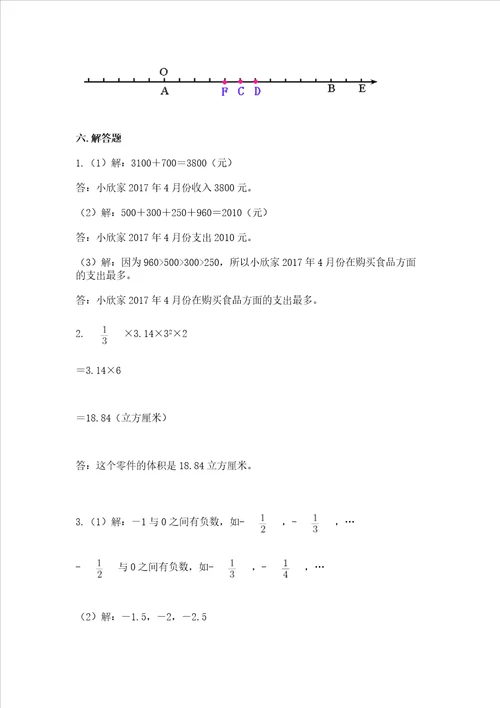 2023六年级下册数学期末测试卷带答案满分必刷