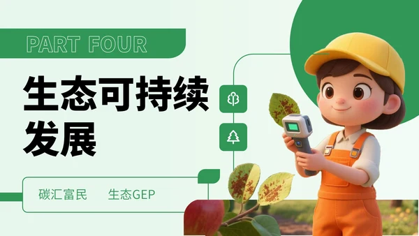 绿色3D立体风乡村振兴宣传PPT