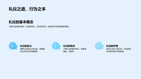 礼仪知识教学报告PPT模板