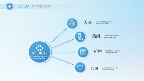 蓝色简约生物基因科技PPT模板