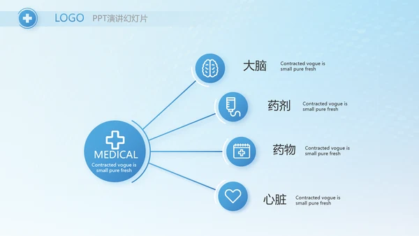 蓝色简约生物基因科技PPT模板